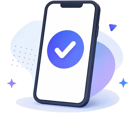 Smartphone showing a successful confirmation
